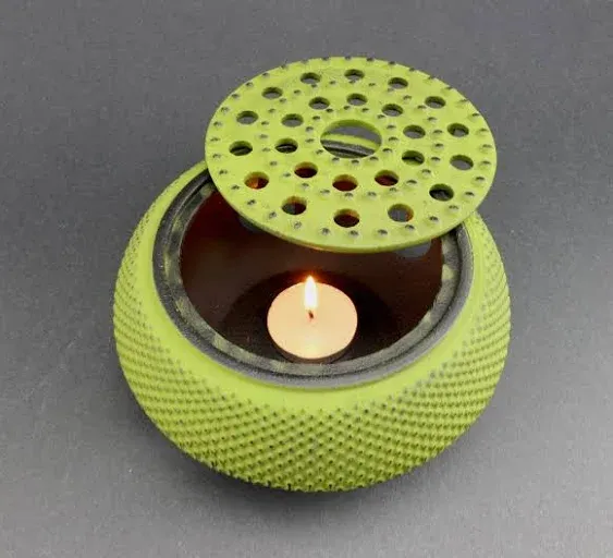 Green Hobnail Small Dot Japanese Cast Iron Tetsubin Teapot Candle Warmer(F15364-1)~ We Pay Your Sales Tax