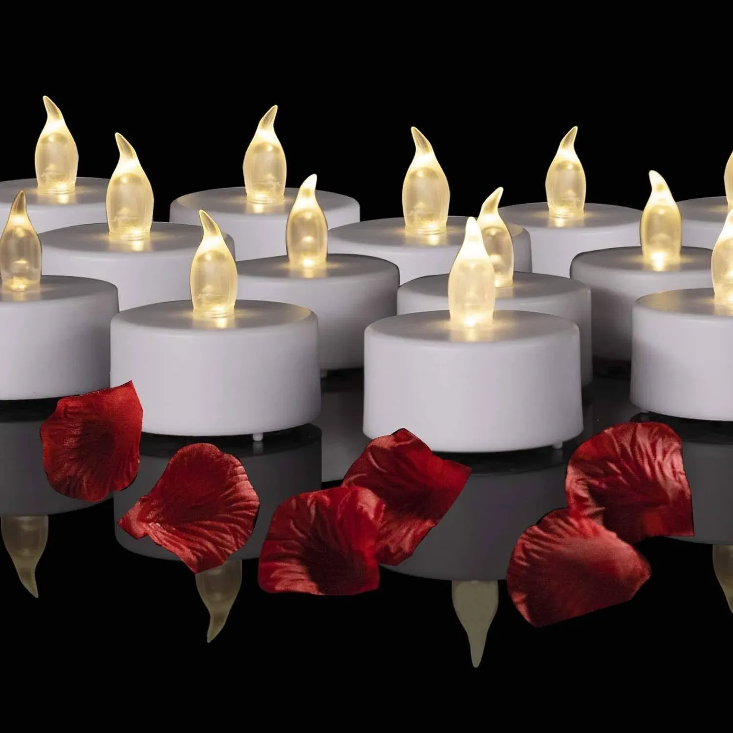 Battery Operated LED Tea Lights 24pack Flameless Votive Candles Lamp Realistic and Bright Flickering Holiday Gift Long Lasting 150Hours for Seasonal