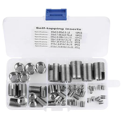 50Pcs Stainless Steel Inner Thread Self Tapping Thread Inserts Set Thread Reinforce Repair Tool M3