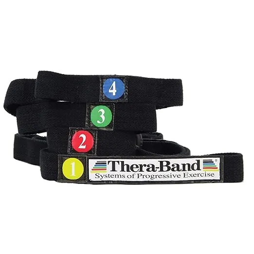 THERABAND Stretch Strap with Loops to Increase Flexibility, Dynamic Stretching Tool for Athletes Including Dancers, Cheerleaders, Gymnasts, Runners, Pilates and Yoga Elastic Stretch Out Band