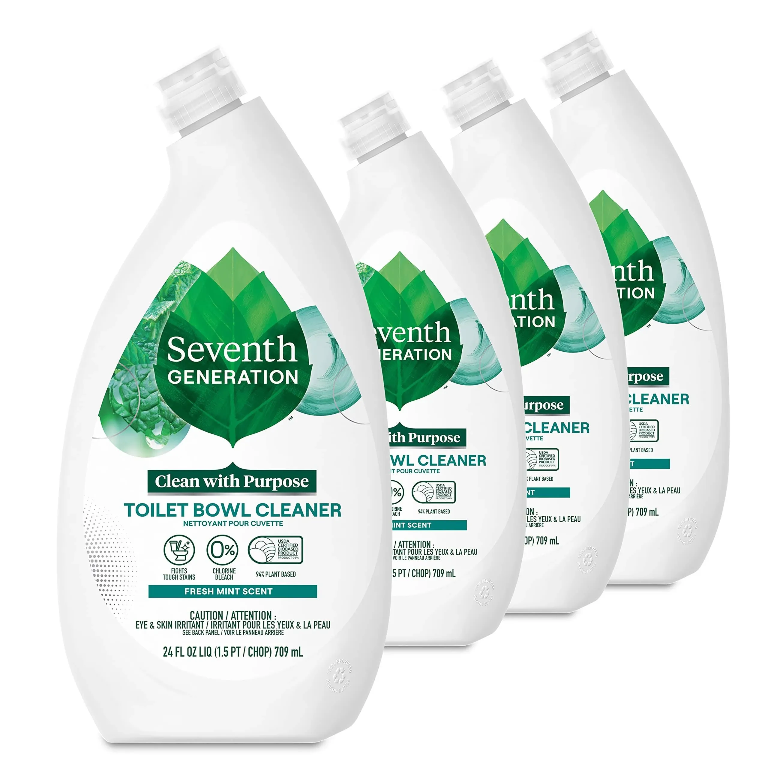 Seventh Generation Toilet Bowl Cleaner, Fresh Mint Scent, 24 oz Bottle, 4/Carton, SEV45166CT | by CleanltSupply.com