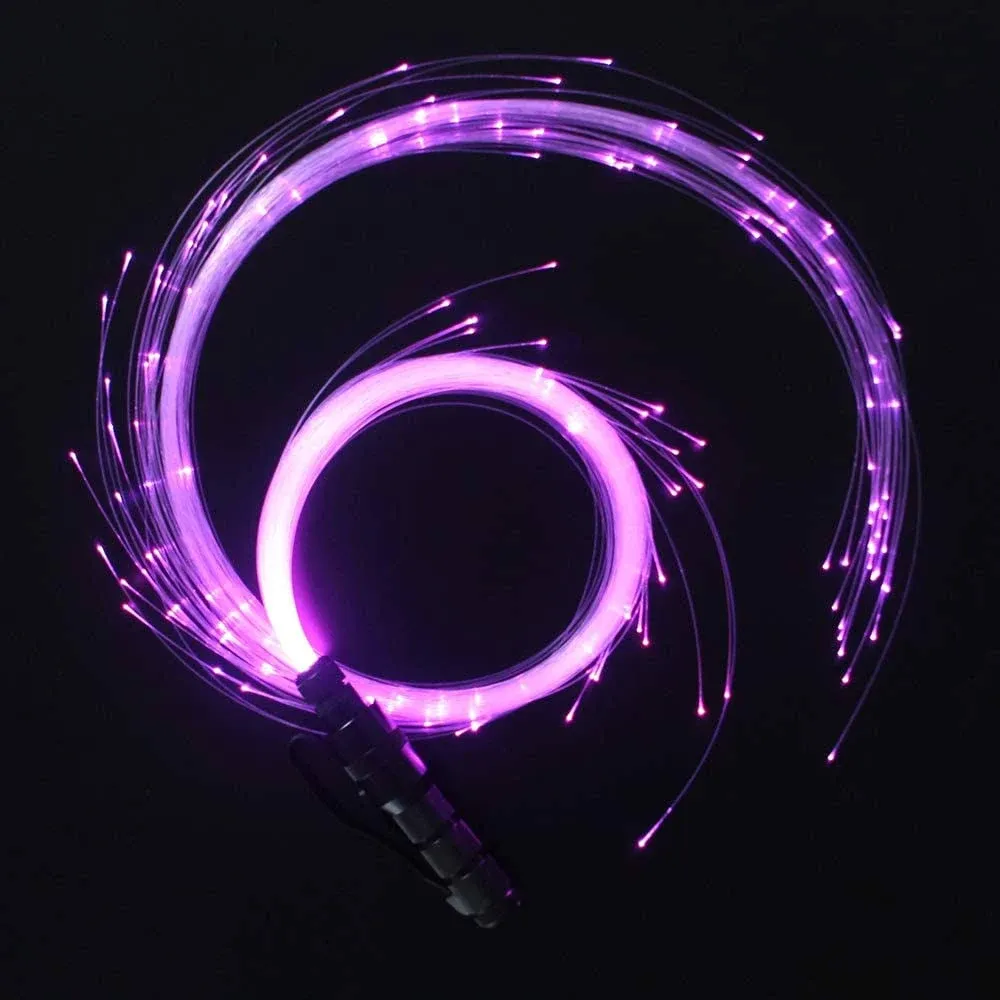 CHINLY LED Fiber Optic Whip Dance Space Whip Super Bright Light 40 Color Effect ...