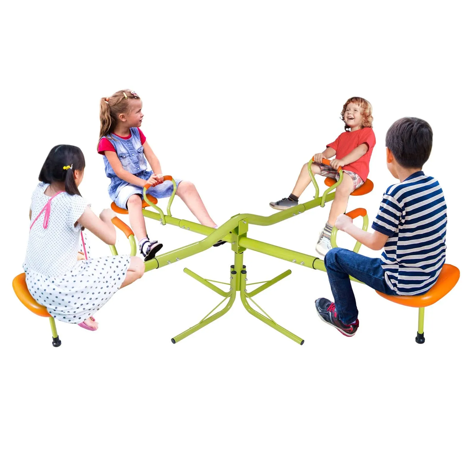 Super Deal Kids Teeter Totter 4 Seat Seesaw 360A Rotate All Steel Extendable ...