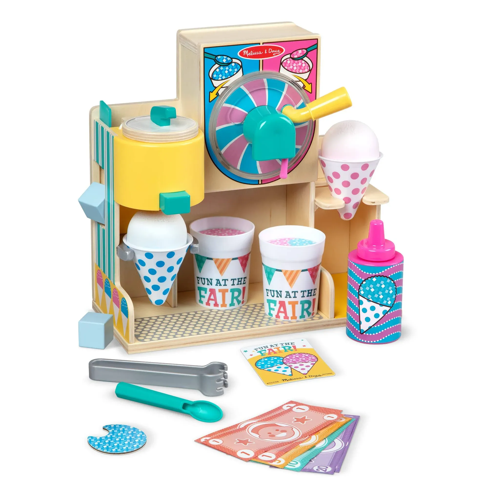 Melissa & Doug Fun at The Fair! Wooden Snow-Cone and Slushie Play Food Set