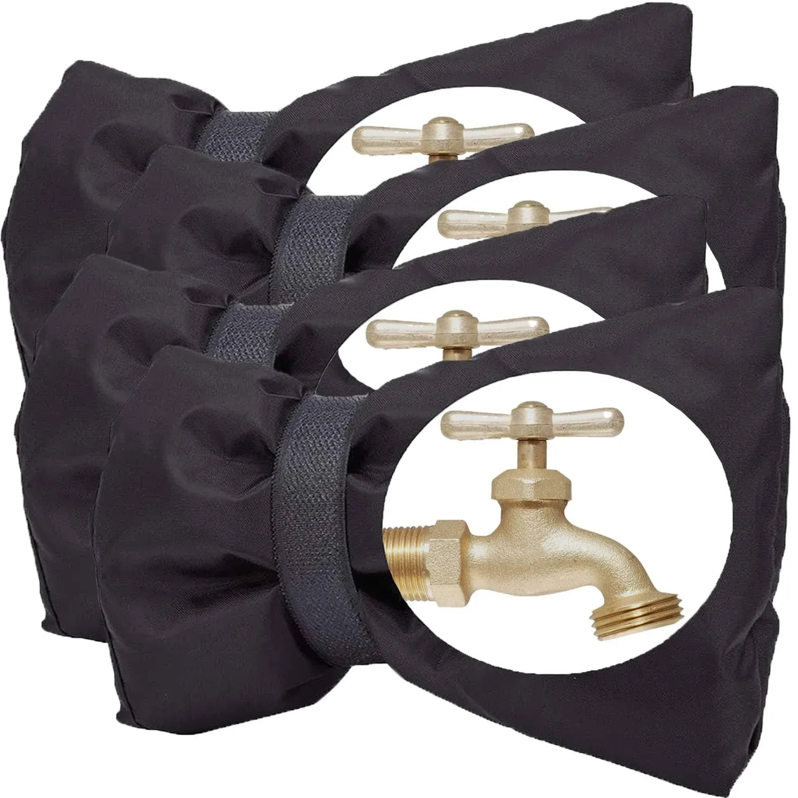 4Pack Faucet Covers for Winter Insulated Spigot Covers 5.9&#034;W x8.7&#034;H Hose Bib 