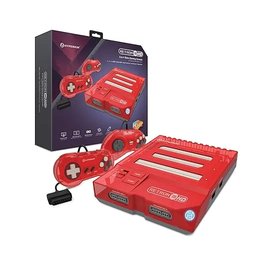 Hyperkin RetroN 3 HD 3-in-1 Retro Gaming Console for NES, Super Famicom, and Genesis/Mega Drive (Jasper Red) - Super NES