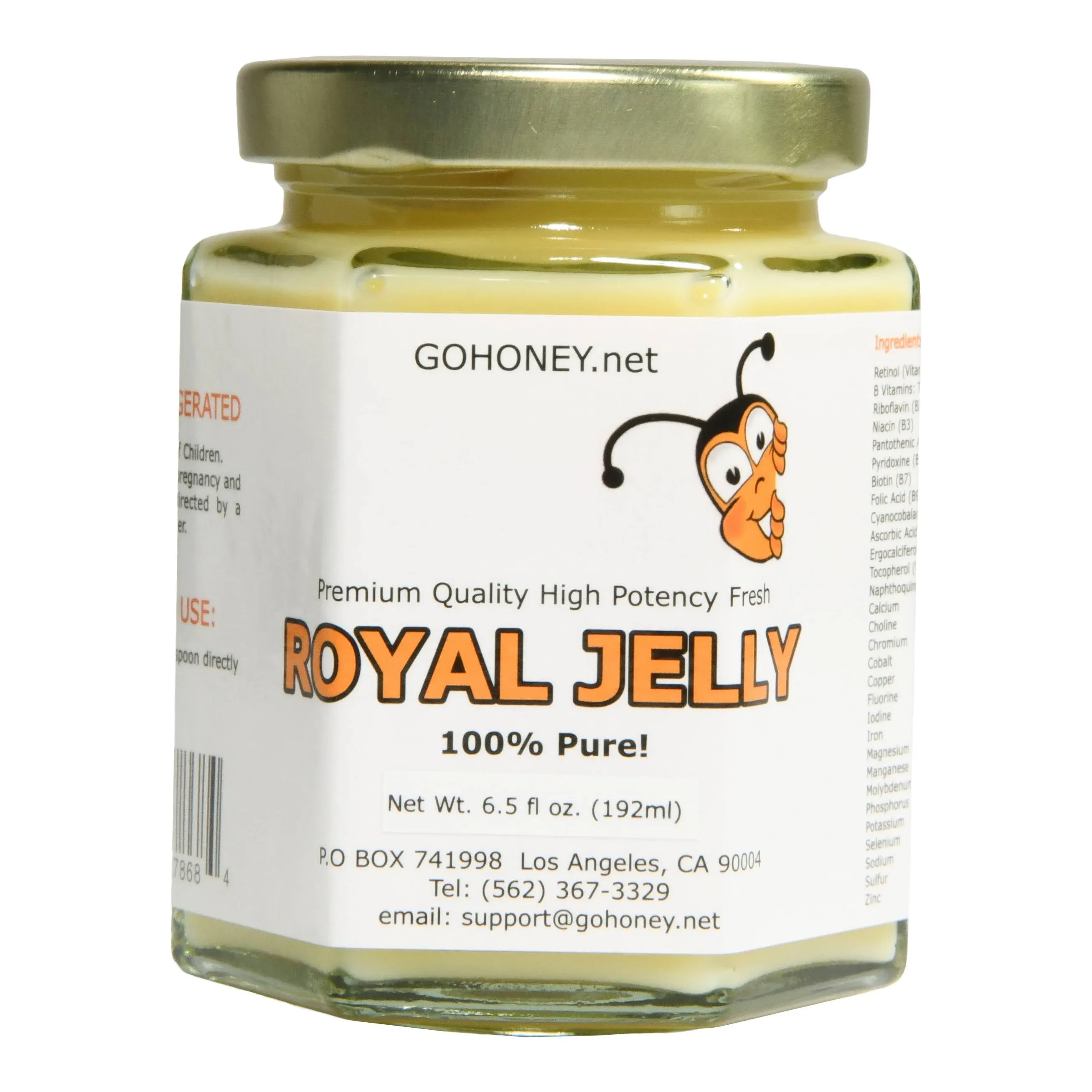 100% Pure Organic Fresh Royal Jelly Raw Unprocessed Natural High Potency (12 oz)