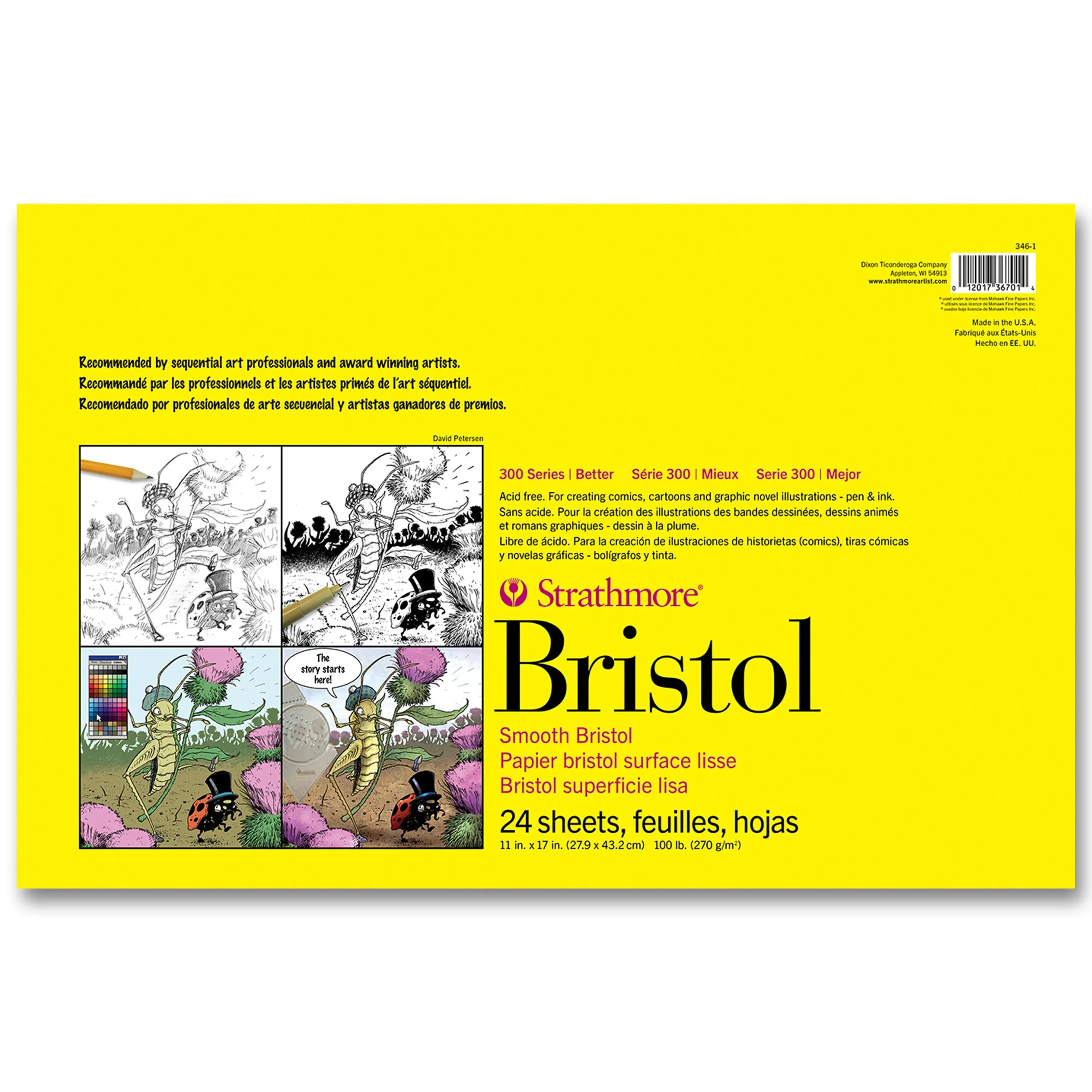 Strathmore Bristol Smooth Paper Pad 11&#034;X17&#034;-24 Sheets (Pack of 1)