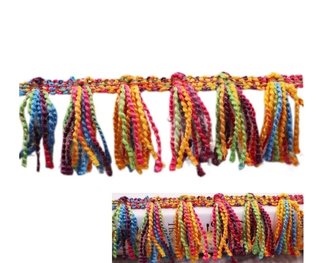 Yalulu 5 Yards Multicolor Knitting Tassel Fringe Trim Ball Fringe Ribbon Hand...