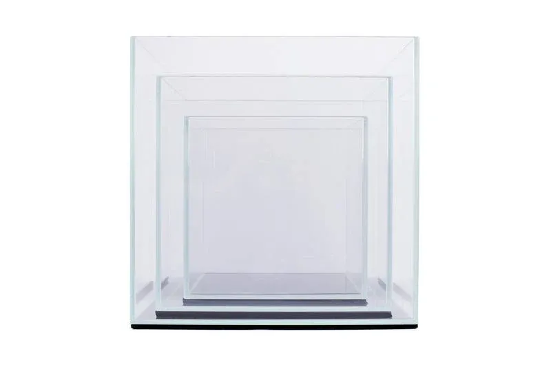 Ultum Nature Systems Ultra Clear Rimless Aquarium - Low Iron Glass Fish Tank with 45° Mitered Edges, 5mm-15mm Thick, Leveling Mat Included - 25T, 5mm Glass (9.84x9.84x14.17IN | 25x25x36CM)