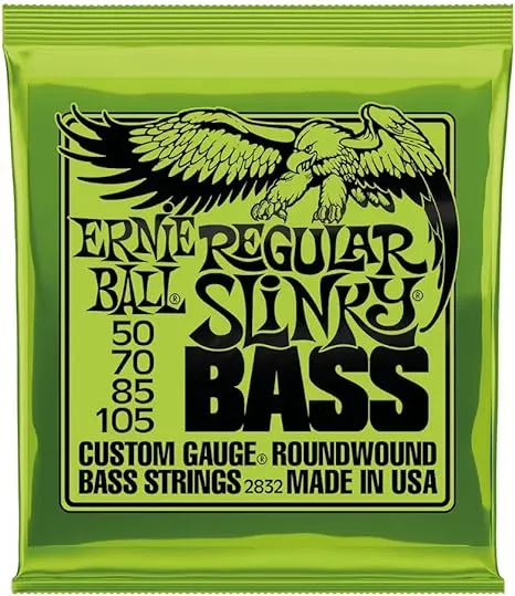 Ernie Ball Nickel Round Wound Bass Guitar Strings, Regular Slinky