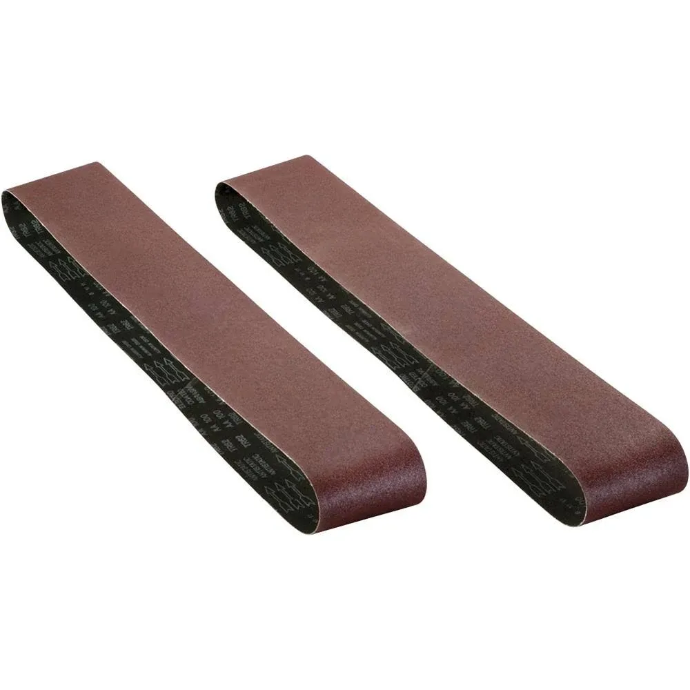 Woodstock Sanding Belt 100 grit Aluminum Oxide 6 x 80 In. 2 pack D1265