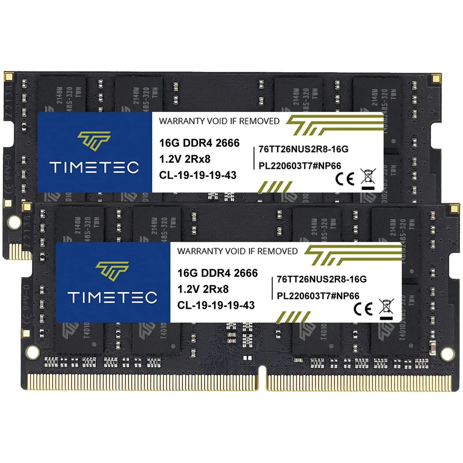 Timetec 32GB Kit(2X16GB) DDR4 2666MHz PC4-21300 non-ECC Unbuffered 1.2V CL19 2Rx8 ...