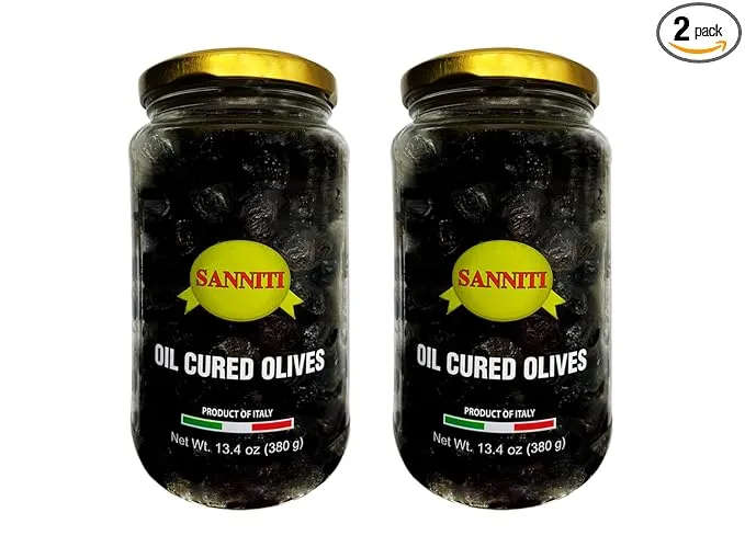 Sanniti Dry Cured Olives, 13.4oz (Pack of 2)