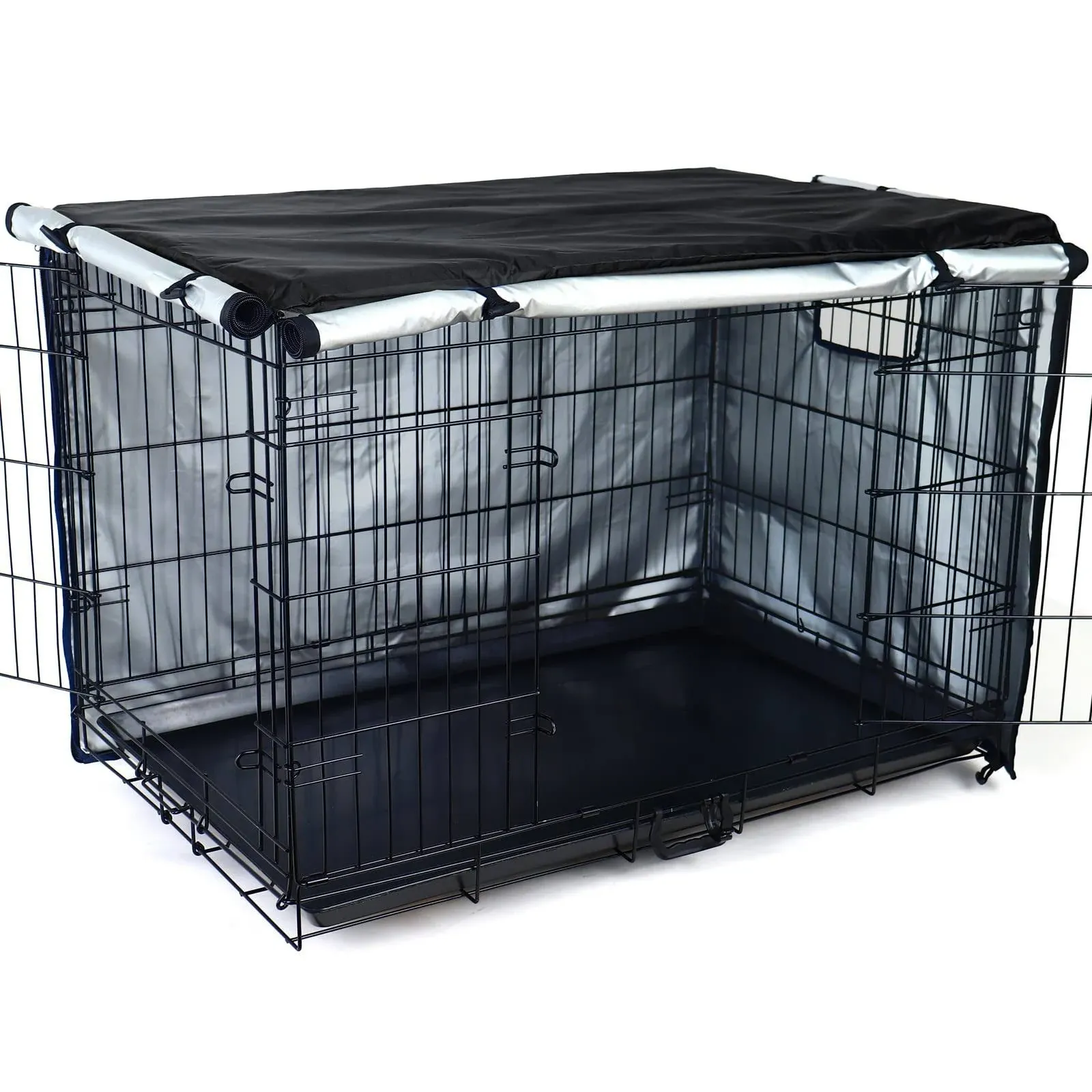 kefit Durable Dog Crate Cover-Double Door, Pet Kennel Cover Waterproof Anti-UV ...