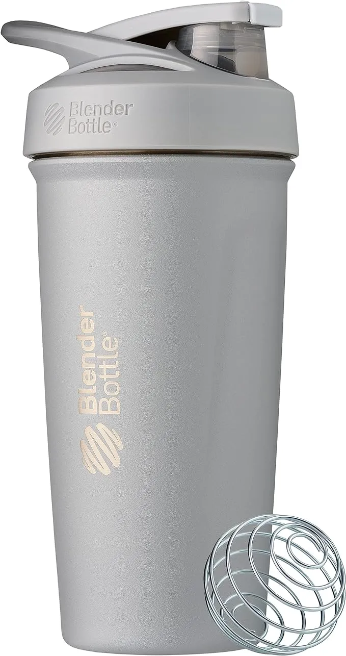 Strada Insulated Stainless Steel Blender Bottle 24oz. White