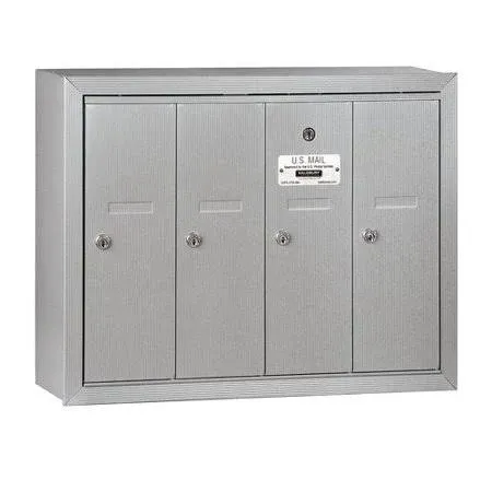 Salsbury Industries 4 Door Front Load Vertical Mail CENTER; Aluminum