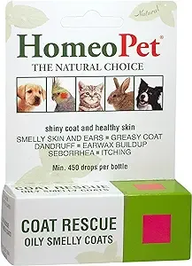 HomeoPet Coat Rescue, Skin and Coat Support for Pets, 15 Milliliters