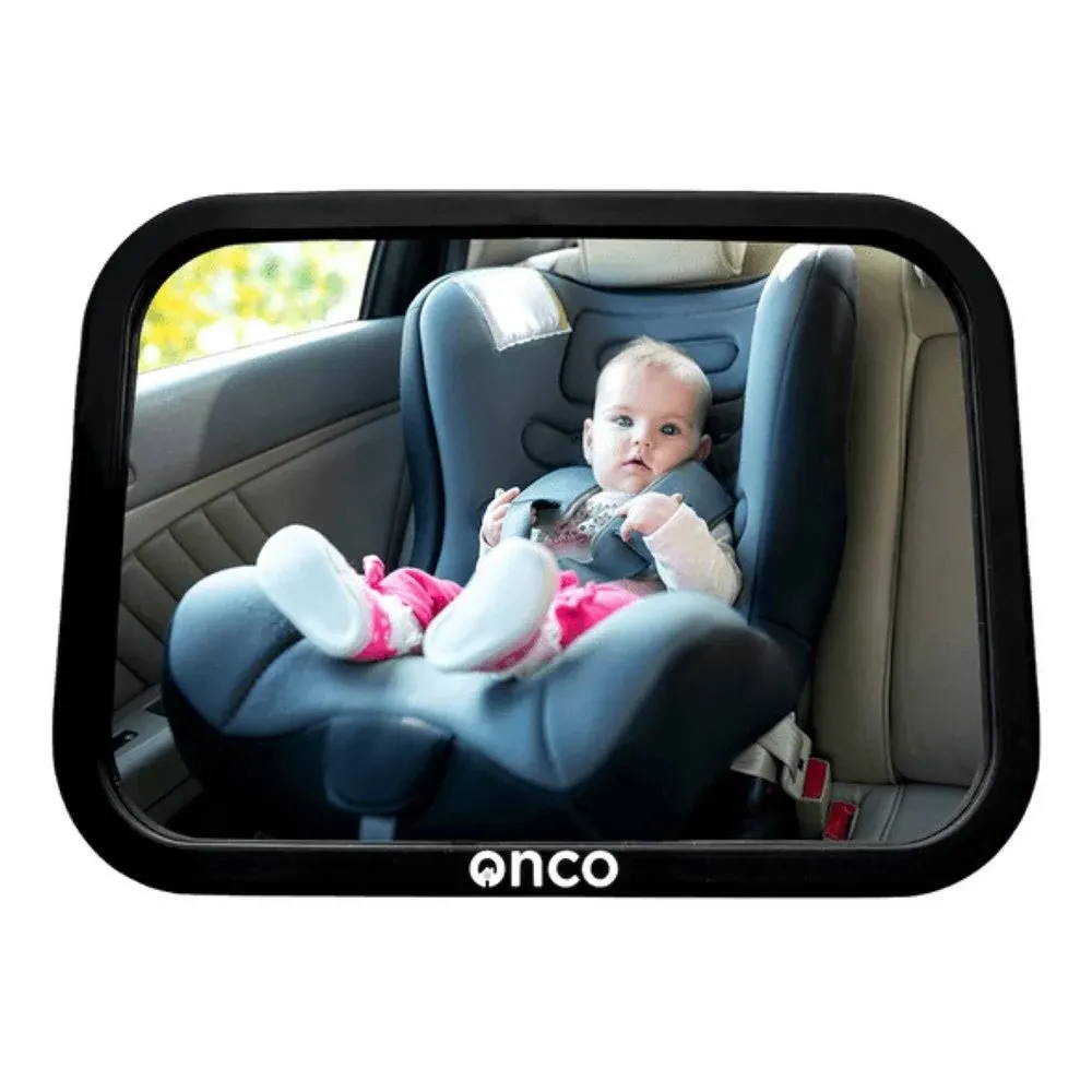 Onco Baby Car Mirror Rear-facing - Platinum Award Winning Car Mirror Baby Rear Facing Seat, Baby Essentials for Newborn, 100% Shatterproof Baby Mirror for Car, 360° Car Seat Mirror Rear Facing Infant