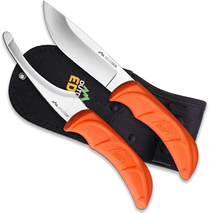 Outdoor Edge JR-1C Jaegar Orange 3.9" Blade Length Hunting/Gutting Knife Set