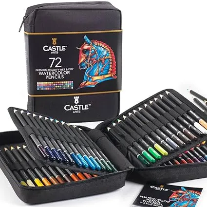 Castle Art Supplies Watercolor Pencils Zip-Up Set