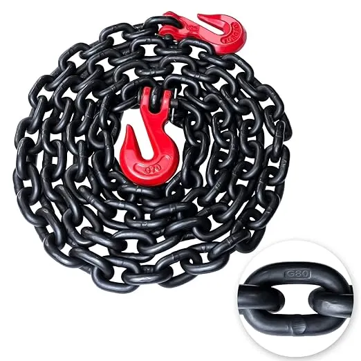 G80 Binder/Safety Chain 3/8 Inch X 10 Foot Transport Binder Chain with Clevis Gr