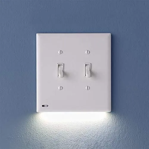 SnapPower SwitchLight - LED Night Lights Wall Plate with Built-in Sensors for Double-Gang Light Switches