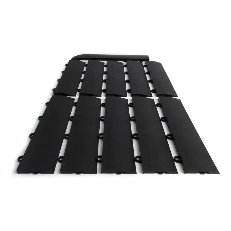 Big Floors Female Transition Edge Kit, Durable Interlocking Modular Garage Floor Edging, Compatible with RaceDeck, GarageTrac and GarageDeck Products, (11 Piece), Black