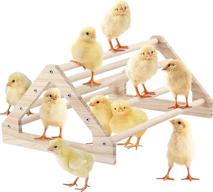 GINTUTO Chicken Perch Strong Pine Wooden Chick Jungle Gym Roosting Bar, Chick ...