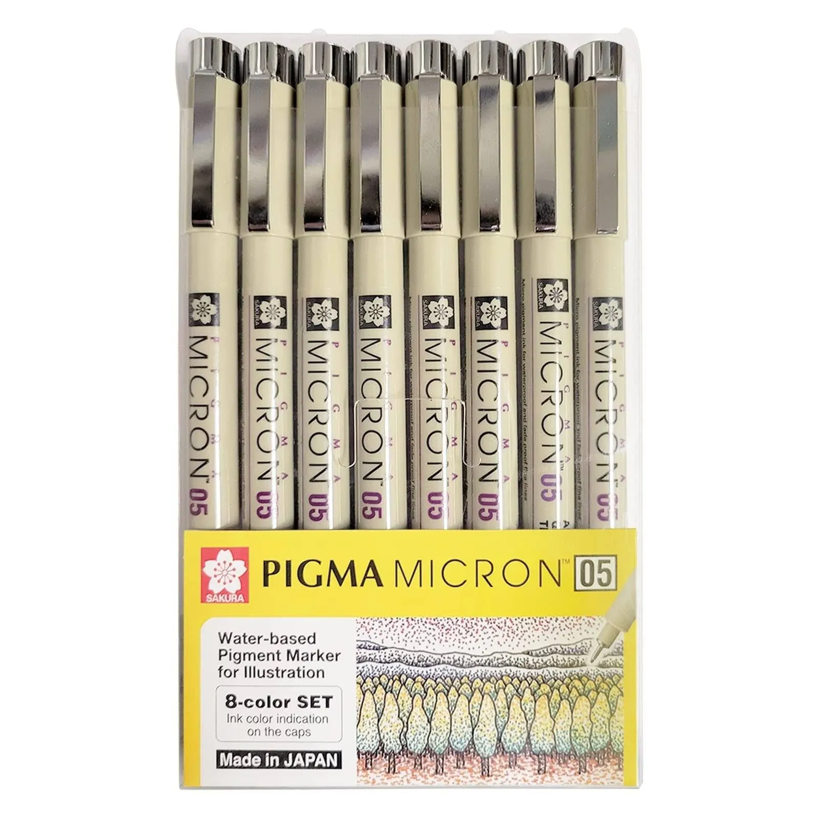 Sakura Cray-Pas Micron Pen Set 05 (45mm) Micron Pen, 8 Count Micron Pens ...