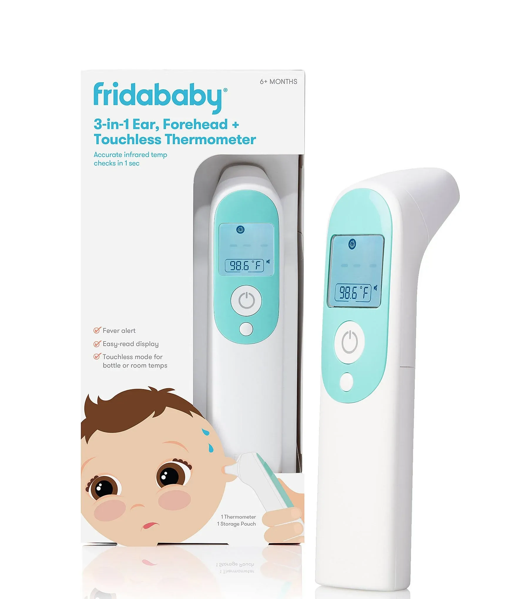 FridaBaby 3-in-1 Ear, Forehead, Touchless Infrared Thermometer