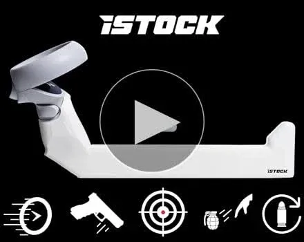 iSTOCK VR Gunstock - Stabilize Your Aim for Maximum Precision - Pro Grade, Light Weight, Highest Mobility Design - Compatible with Meta Quest 2, Quest 3, and Quest 3S