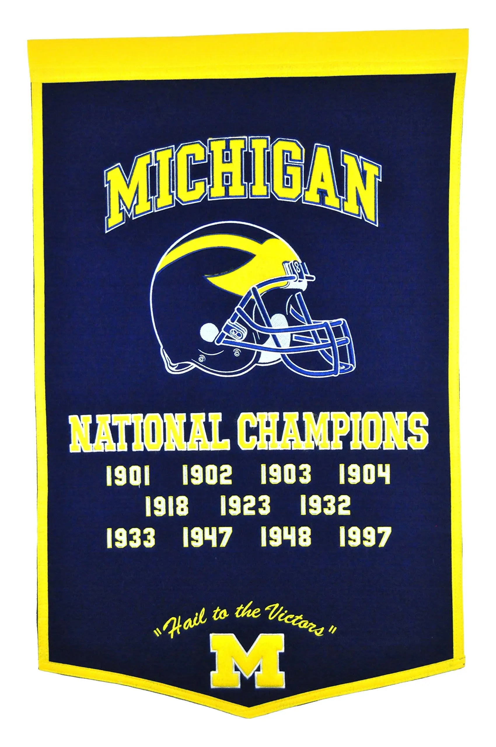 Winning Streak Sports NCAA Michigan Wolverines Dynasty Banner - Wall Decor for College Sports Fans