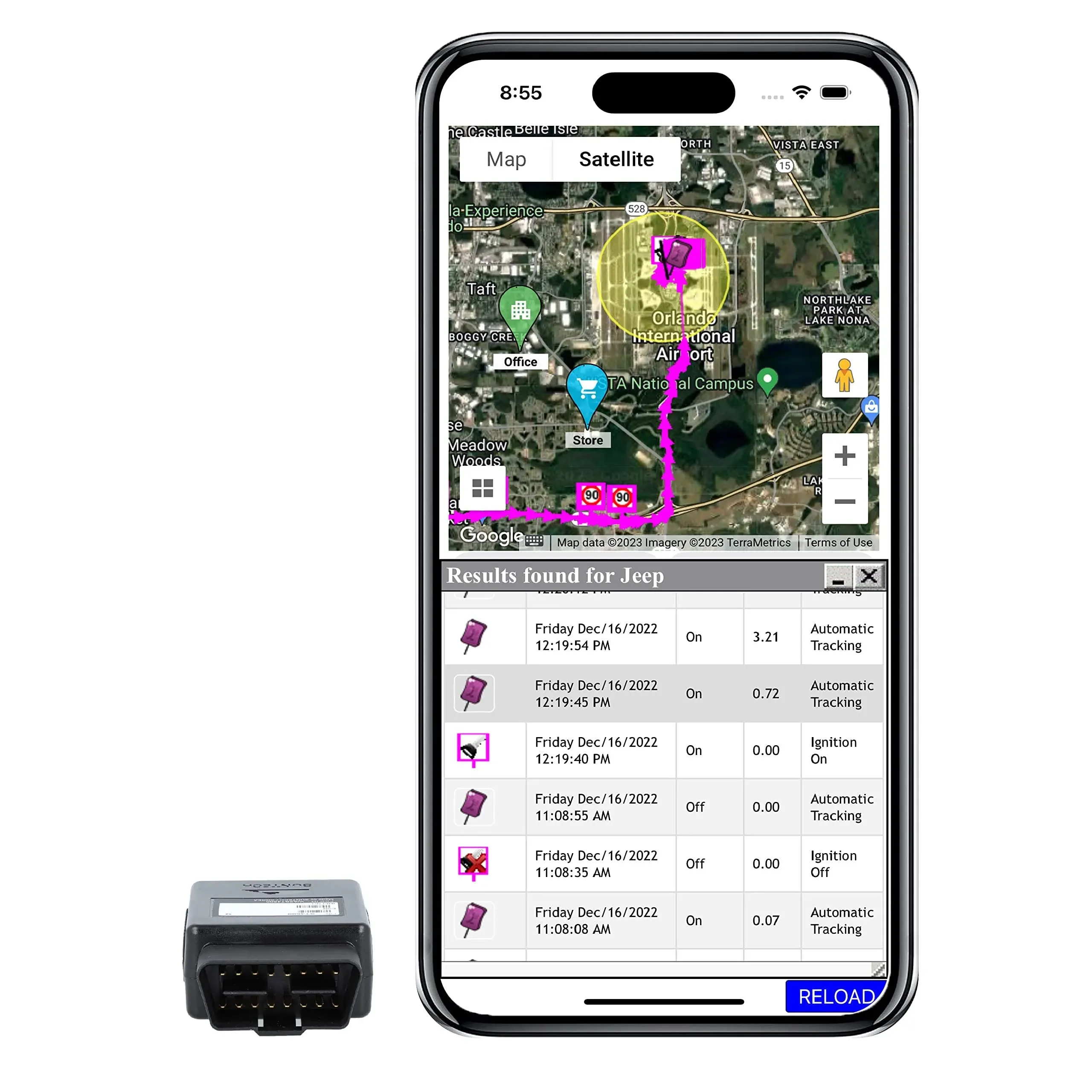 ST4500 OBD GPS Tracker - Vehicle Tracking, Pay as You Go, Detects Harsh Driving, Speeding, Ignition, Tampering & Motion. No Installation Required.