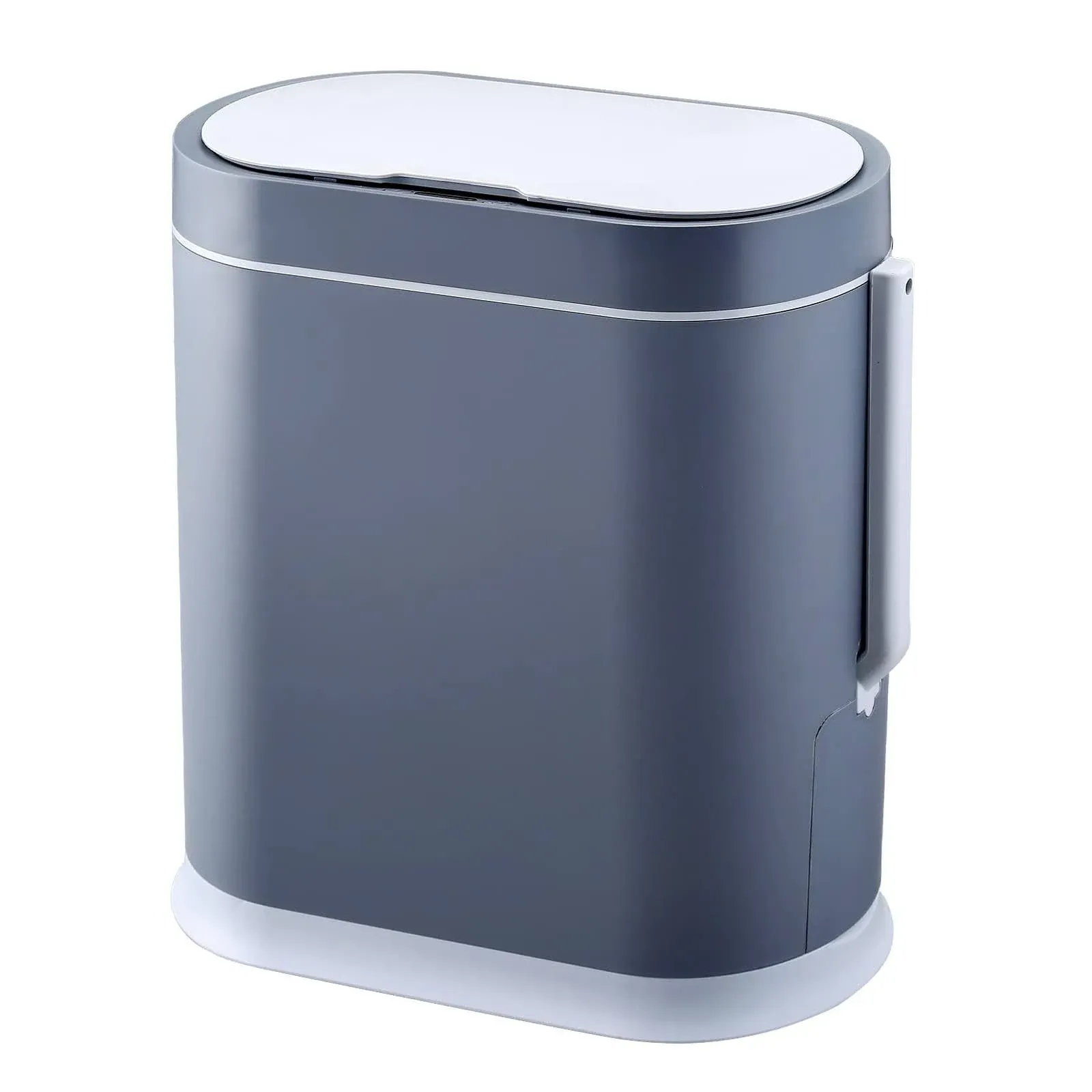 Bathroom Slim Plastic Trash Can with Toilet Brush-Elpheco-<wbr/>2.5 Gallon Waterproof