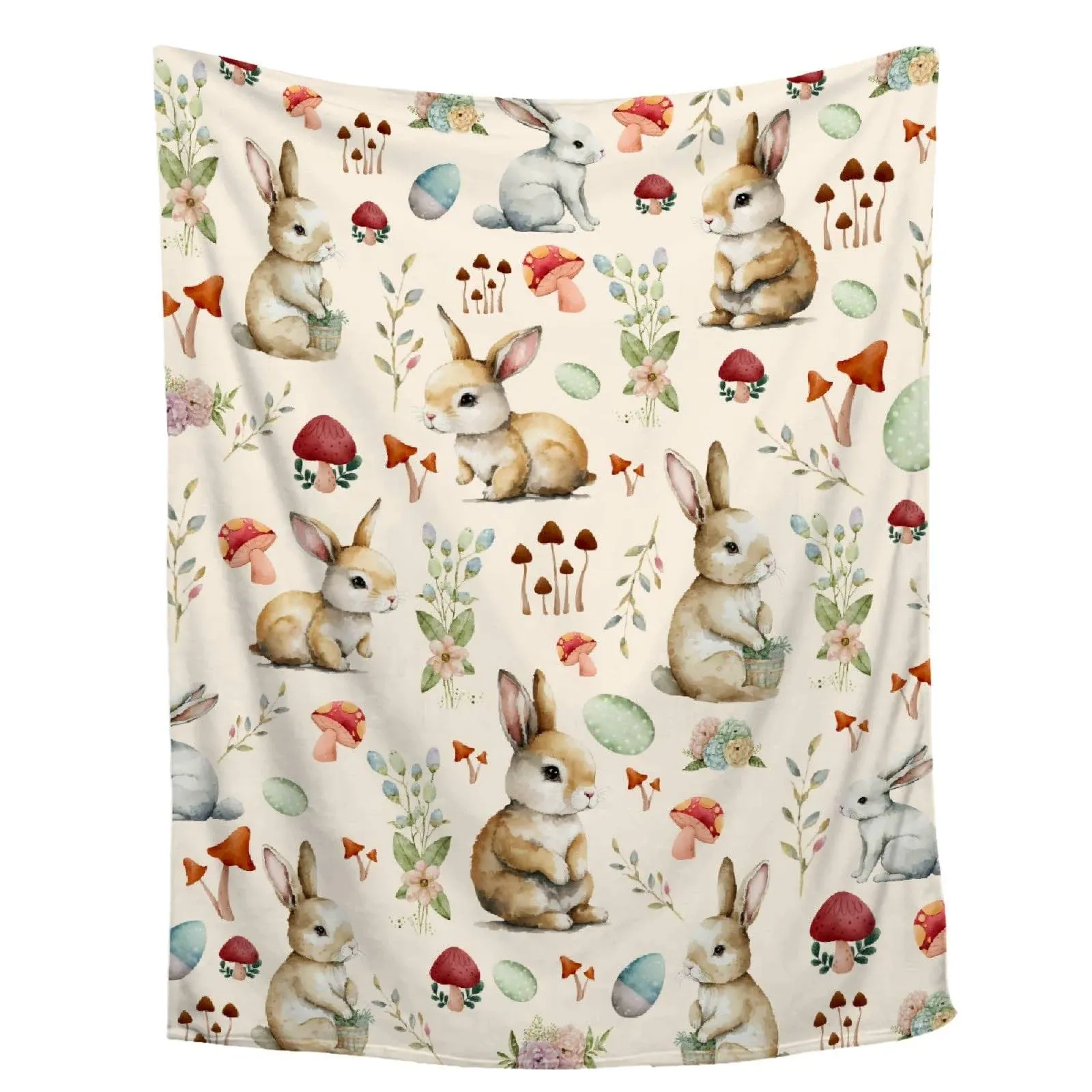 Bunny Blanket Warm Lightweight Mushroom Floral Blanket Bunny Gifts For Women ...