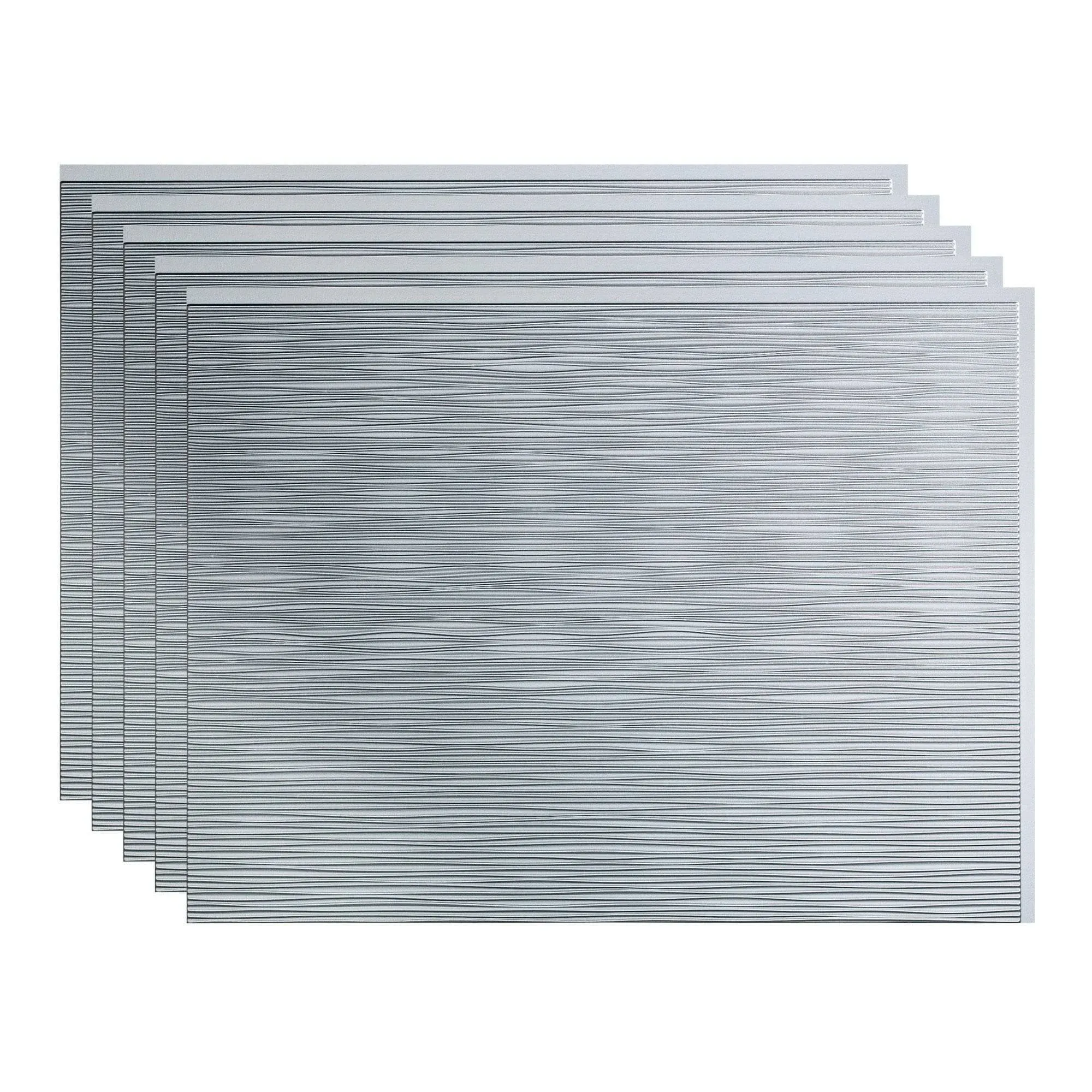 Fasade Ripple 18.25-in x 24.25-in Vinyl Argent Silver Backsplash Panels Lowes.com