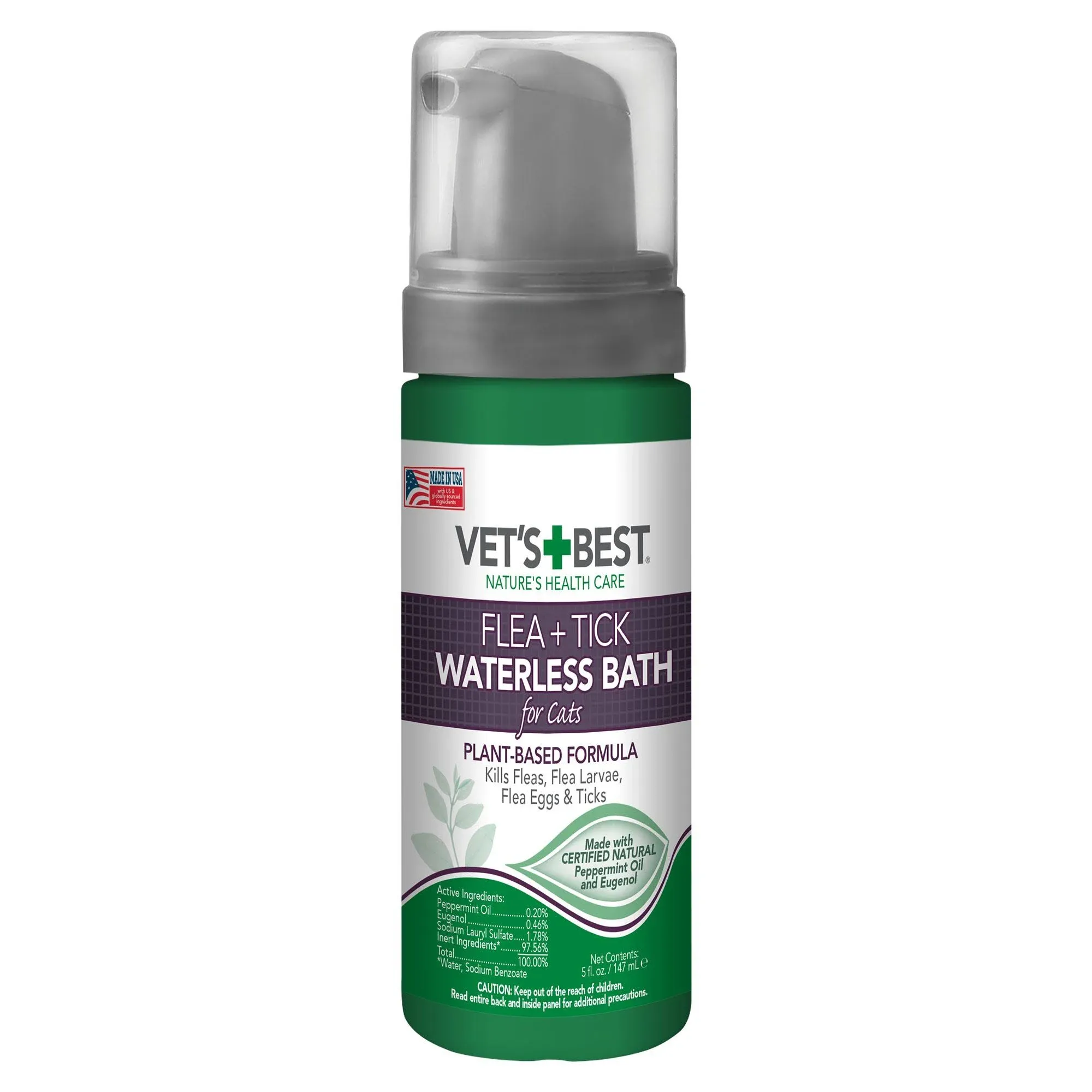 Vet's Best 5 oz Flea & Tick Waterless Bath for Cats