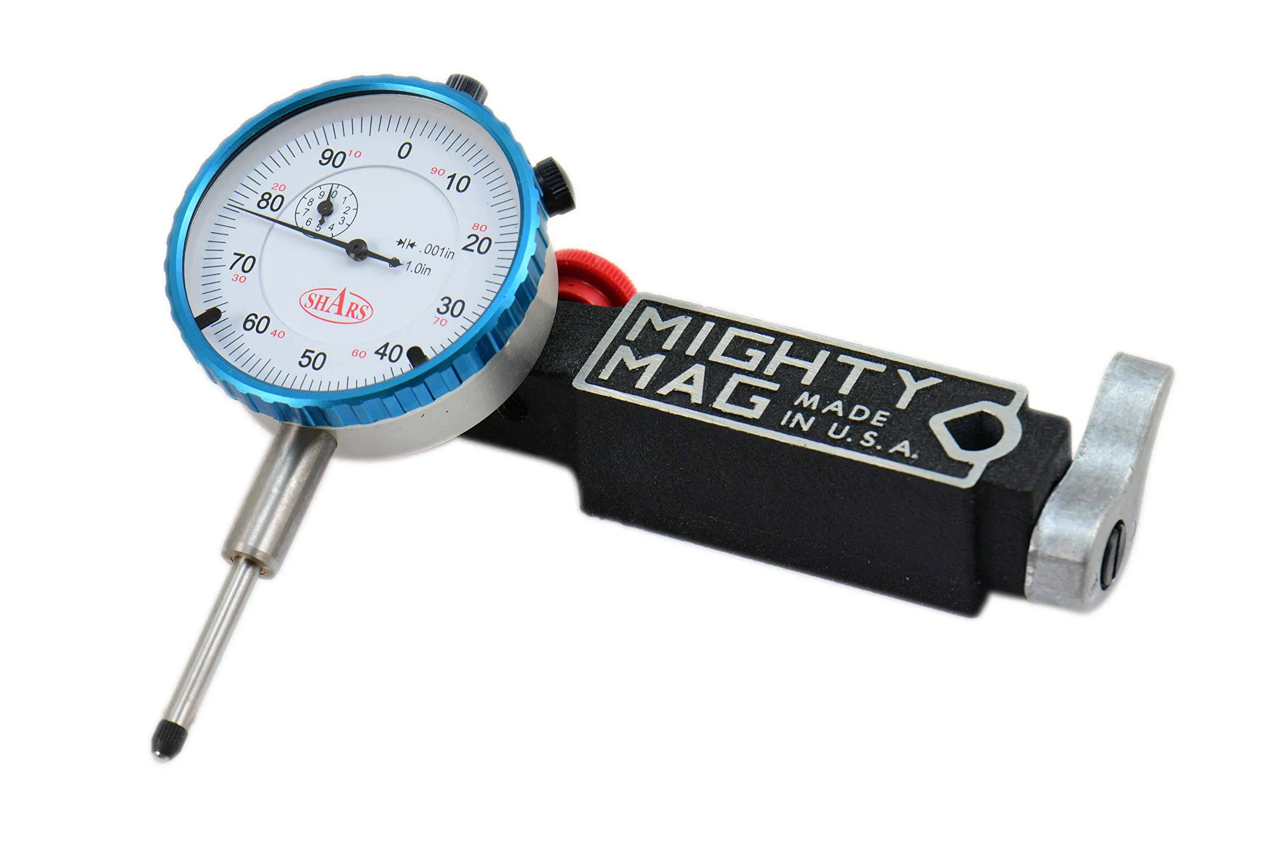 Mighty Mag 400-3 Universal Magnetic Base + 0 - 1&#034; Dial Indicator USA P