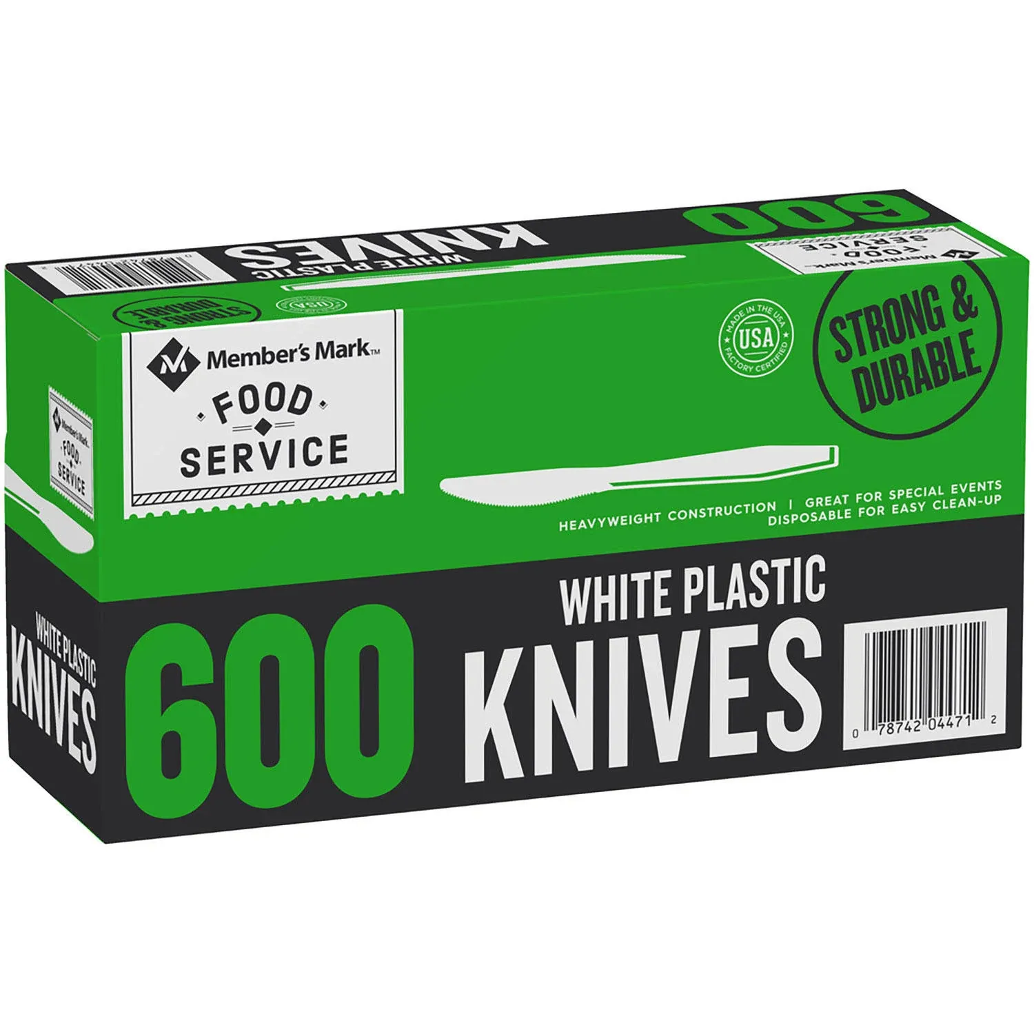 Member's Mark Heavyweight Plastic Knives, White, 600 ct