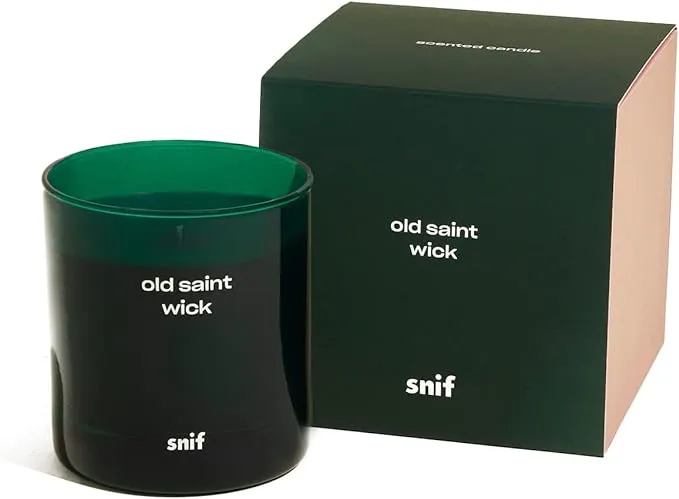 Old Saint Wick Scented Holiday Candle by Snif, Woody, Aromatic, Fir Scent, 50+ Hours, 100% Cotton Fiber Wicks, Soy Wax Blend, Non-Toxic, Vegan, 8.5oz