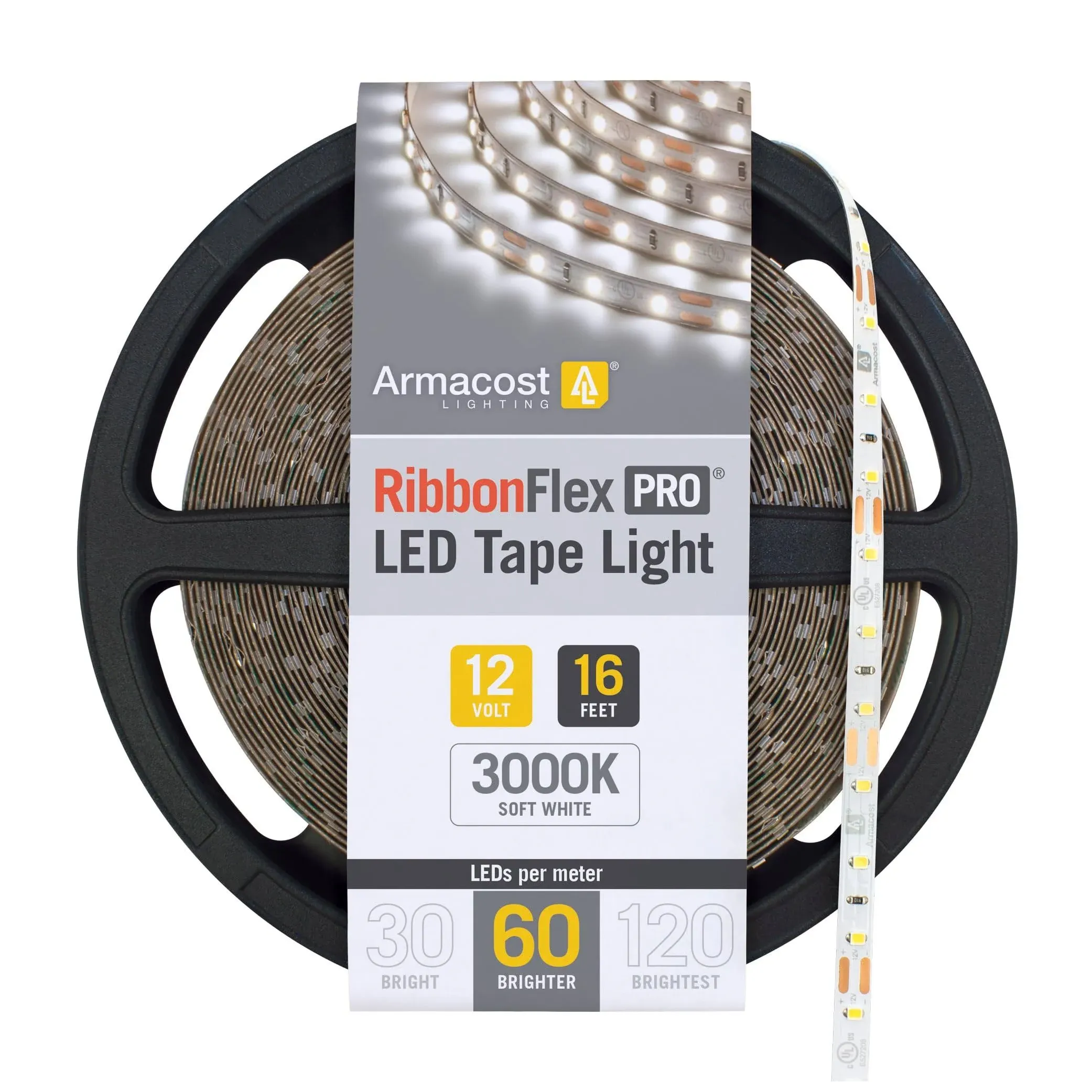 Armacost Lighting RibbonFlex Pro 16.4 ft. LED Tape Light 60 LEDs/m Soft Bright White (3000K) 142230