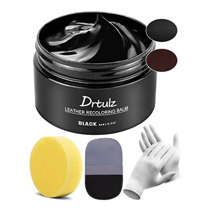 drtulz Black Leather Recoloring Balm, Leather Color Restorer Conditioner