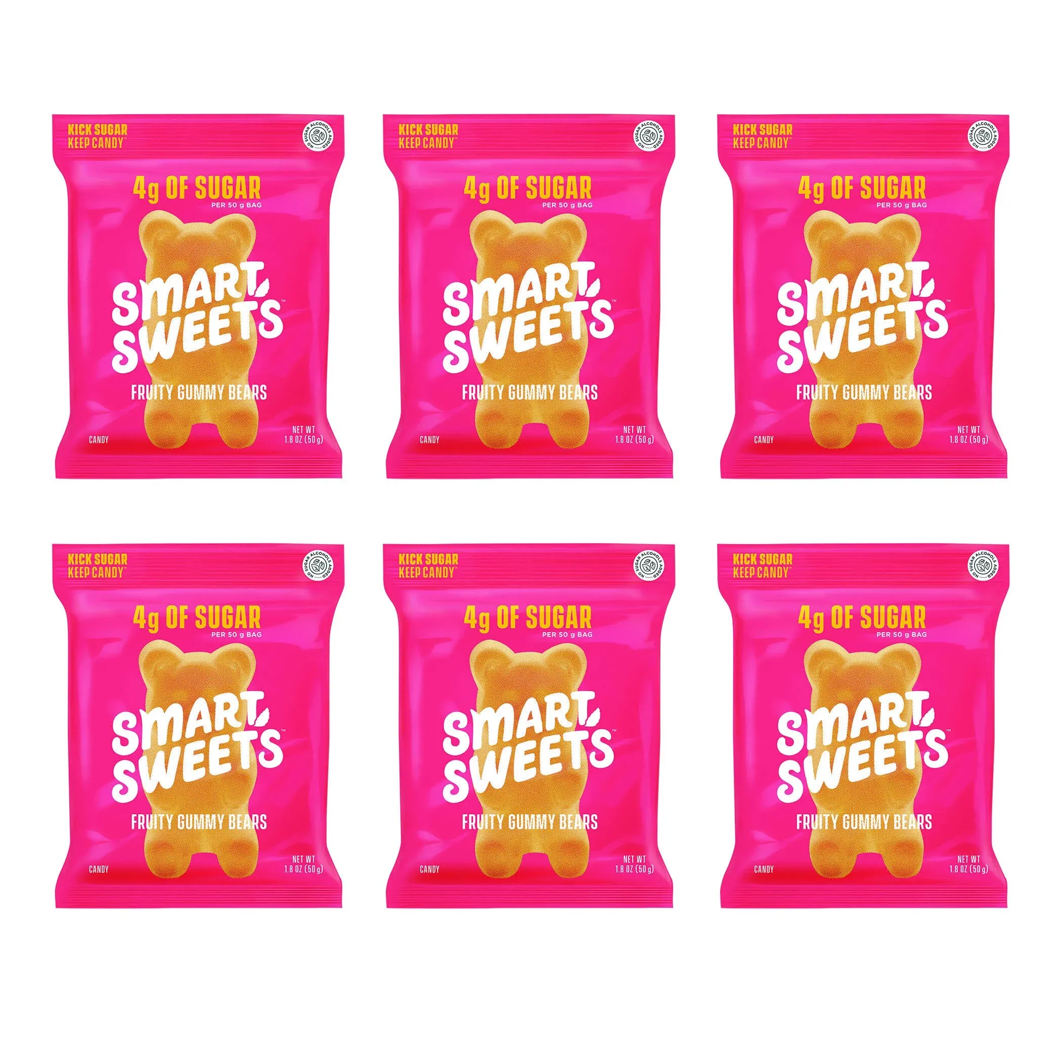 SmartSweets Fruity Gummy Bears, Candy with Low Sugar 4G, Low Calorie, Free from