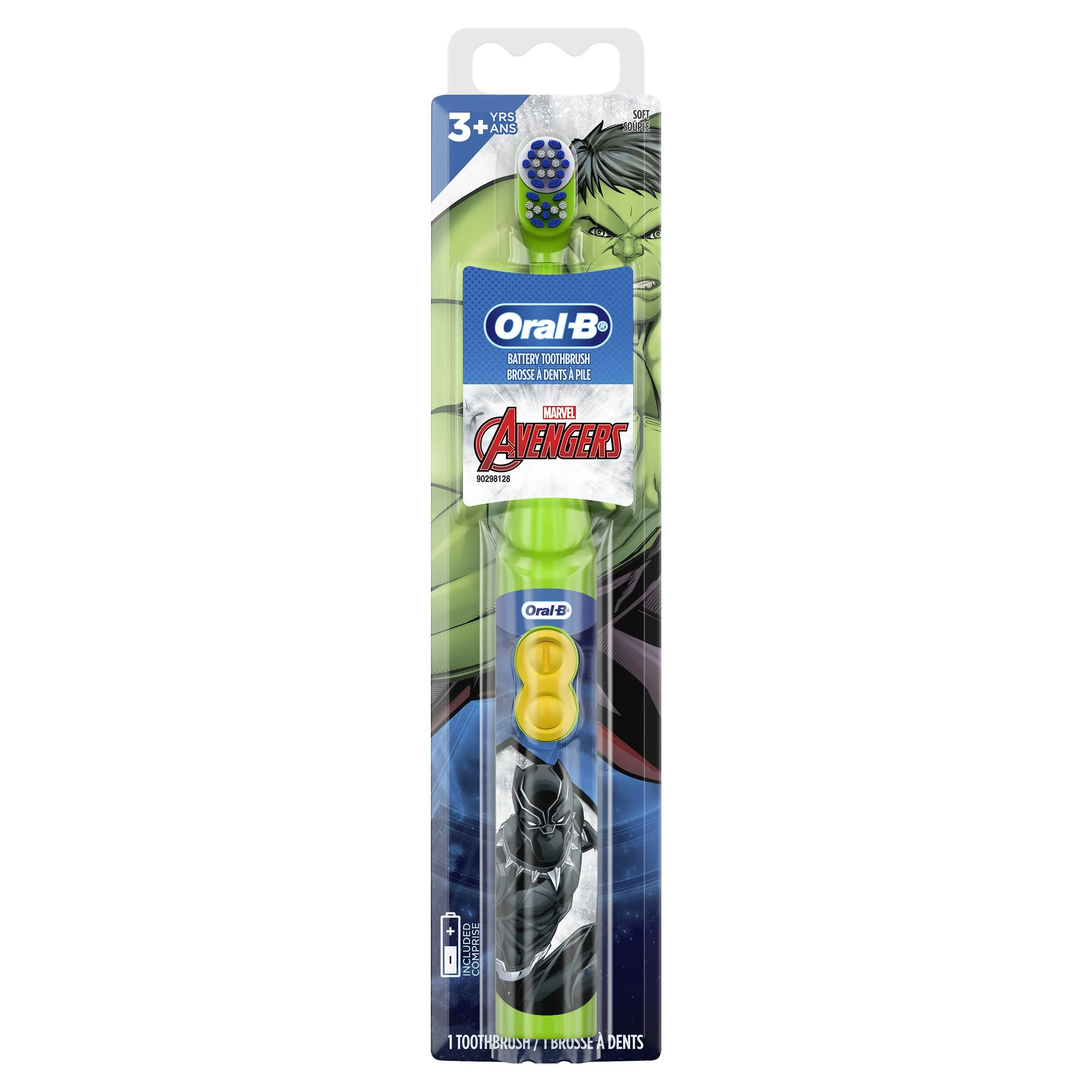 Oral-B Kid's Battery Toothbrush Featuring Marvel's Avengers, Soft Bristles, Kids 3+ (Character May Vary)