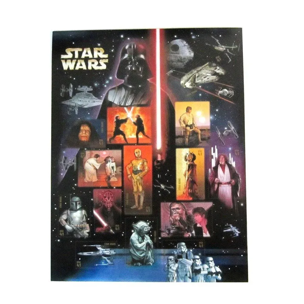 USPS Star Wars Collectible Sheet of Fifteen 41 Cent Stamps Scott 4143