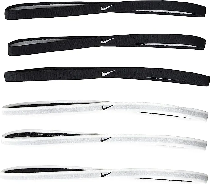 Nike Swoosh Sport Diademas 2.0 (Negro/blanco/gris)