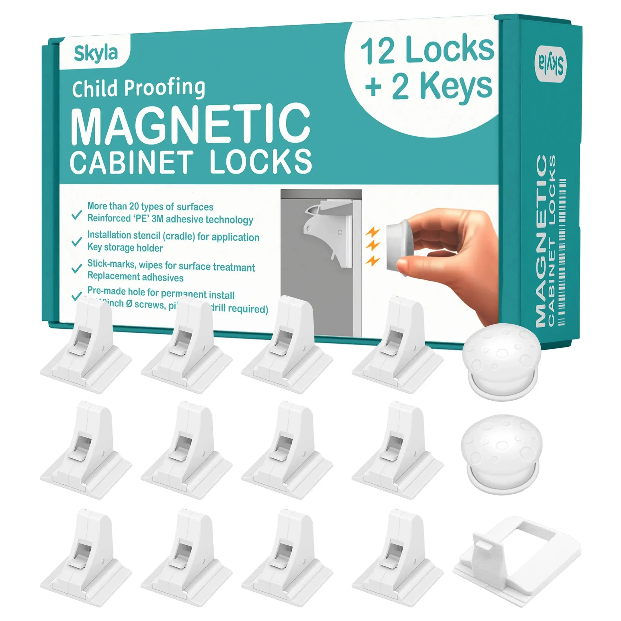 Magnetic Cabinet Locks Baby Proofing & Child Safety by Skyla Homes