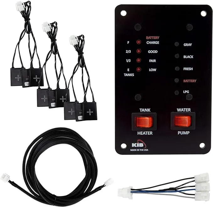 RV Water Tank Monitor System Probeless Adhesive Sensors with Smart M Board and 15' Wire Extension | RV Level Monitor System | Water Tank Level System | Probless Monitoring System