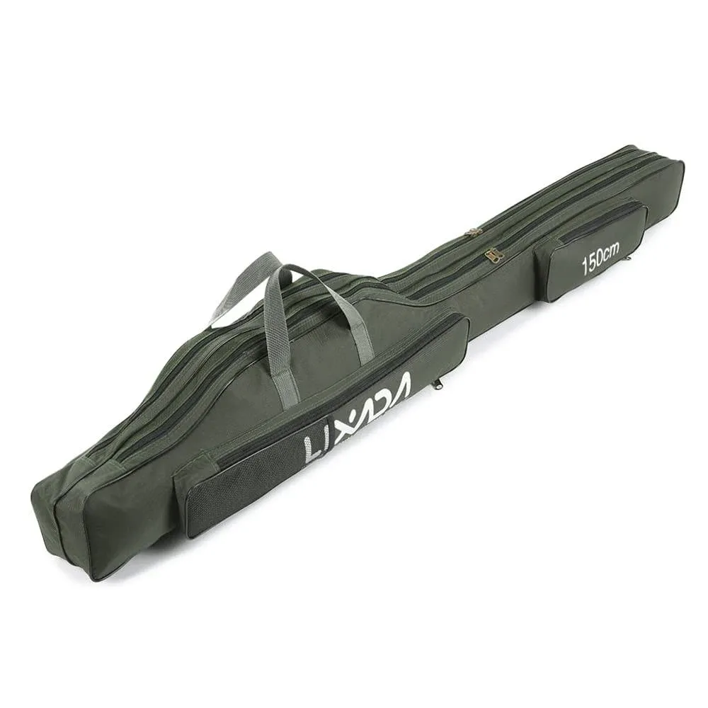 Lixada Fishing Rod Case, Portable Folding Fishing Rod Case Fishing Pole Reel Storage Bag Fishing Gears Organizer 100Cm130Cm150Cm